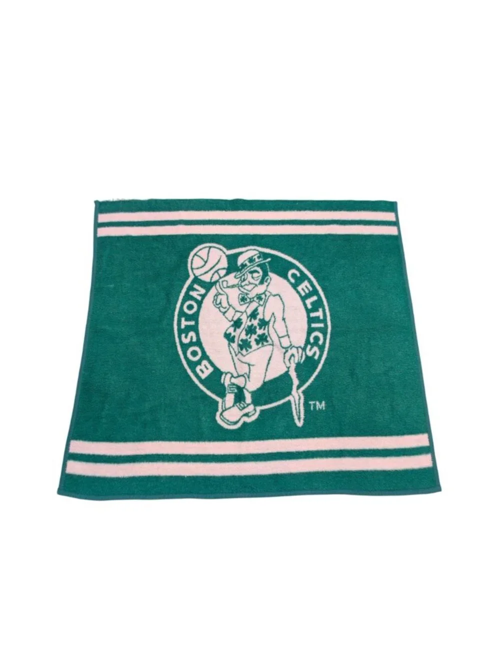 Vintage 1980's Boston Celtics Green & White Reversible Throw Blanket - Vintage B